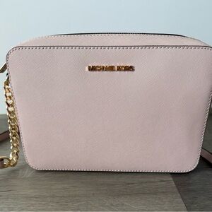 Michael Kors Blush Pink Saffiano Crossbody Bag with Gold Hardware